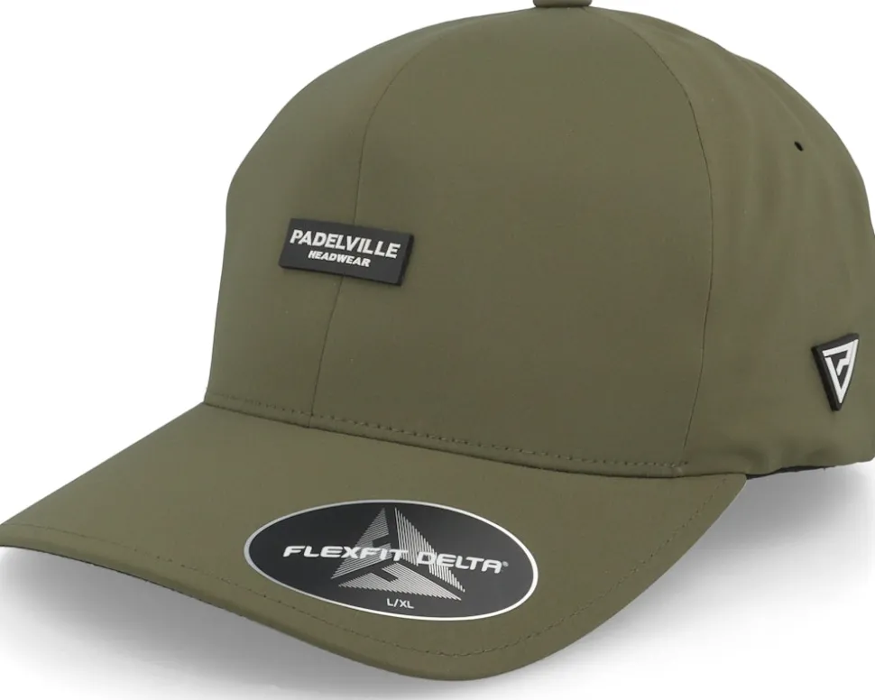 Padel Headwear White Rubber Olive Delta Flexfit - Padelville