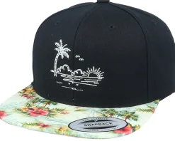 Palm Beach Sunset Black/Floral Mint Snapback - Iconic