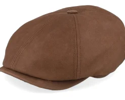 6-panel Brown Calf Leather Flatcap - Stetson