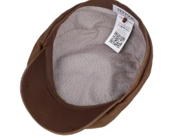 6-panel Brown Calf Leather Flatcap - Stetson