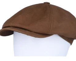 6-panel Brown Calf Leather Flatcap - Stetson
