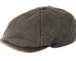 6-Panel Cap Co/Pes Schwarz Flatcap - Stetson