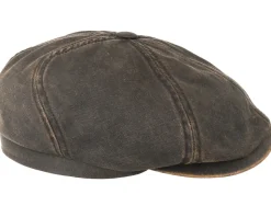 6-Panel Cap Co/Pes Schwarz Flatcap - Stetson