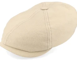 6-panel Cap Cotton Sustainable Beige Flat Cap - Stetson