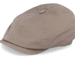 6-Panel Cap Cotton Twill Khaki Flat Cap - Stetson