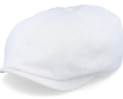 6-Panel Cap Cotton Twill White Flat Cap - Stetson