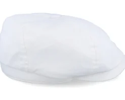6-Panel Cap Cotton Twill White Flat Cap - Stetson