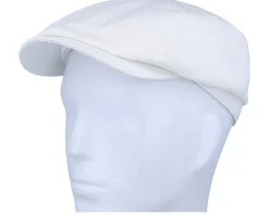 6-Panel Cap Cotton Twill White Flat Cap - Stetson
