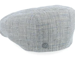 8-panel Cap Hopsack Grey/Blue Flat Cap - Lierys