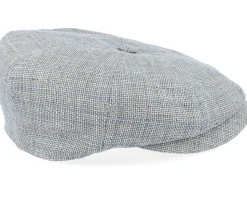 8-panel Cap Hopsack Grey/Blue Flat Cap - Lierys