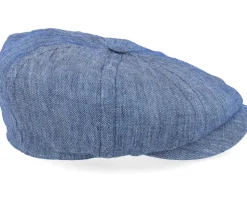 8-panel Cap Linen Blue Flat Cap - Lierys