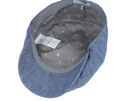 8-panel Cap Linen Blue Flat Cap - Lierys