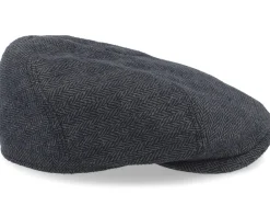 6-Panel Cap Silk Charcoal/Black Flat Cap - Stetson