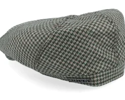 6-panel Cap Silk Houndstooth Blue/Brown Flat Cap - Stetson
