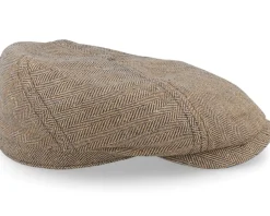 6-Panel Cap Silk/Cotton Khaki Flat Cap - Stetson