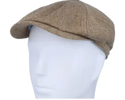 6-Panel Cap Silk/Cotton Khaki Flat Cap - Stetson