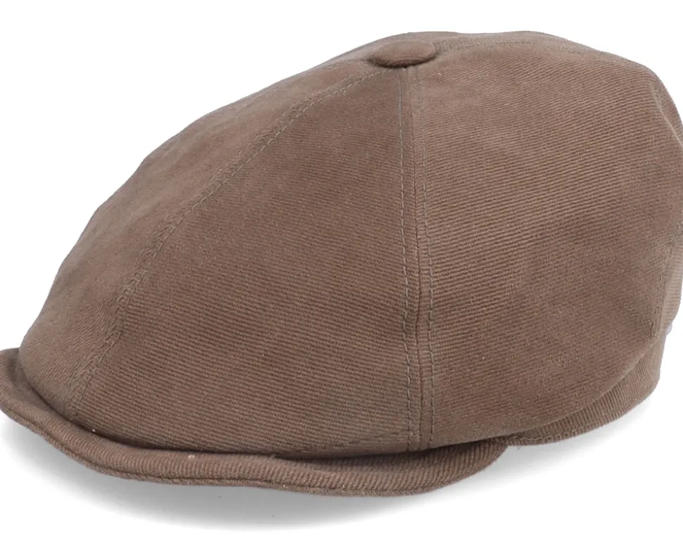 6-Panel Cap Soft Cotton Brown Flat Cap - Stetson
