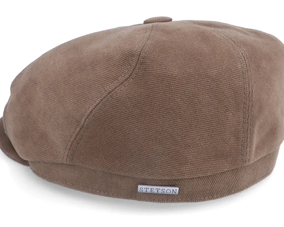 6-Panel Cap Soft Cotton Brown Flat Cap - Stetson