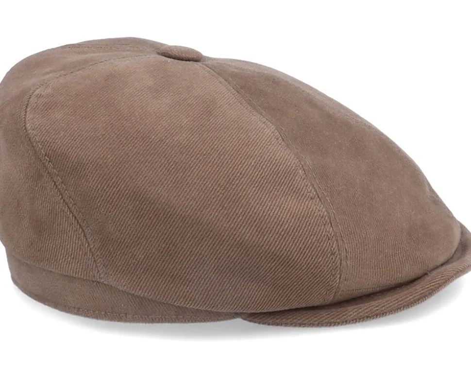 6-Panel Cap Soft Cotton Brown Flat Cap - Stetson