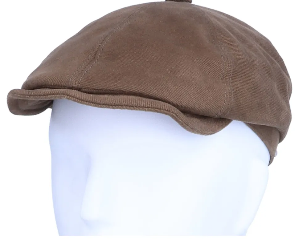 6-Panel Cap Soft Cotton Brown Flat Cap - Stetson