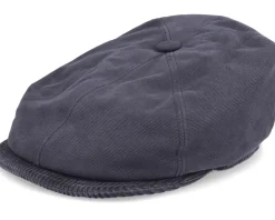 6-Panel Cap Soft Cotton/Cord Navy Flat Cap - Stetson