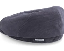 6-Panel Cap Soft Cotton/Cord Navy Flat Cap - Stetson