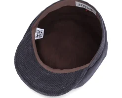 6-Panel Cap Soft Cotton/Cord Navy Flat Cap - Stetson