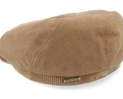 6-Panel Cap Soft Cotton/Cord Brown Flat Cap - Stetson