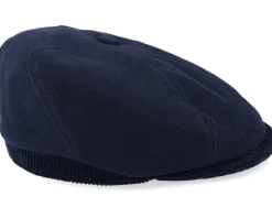 6-Panel Cap Soft Cotton/Cord Navy Flat Cap - Stetson