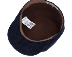 6-Panel Cap Soft Cotton/Cord Navy Flat Cap - Stetson