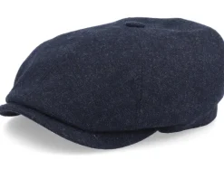 6-Panel Cap Virgin Wool/Cashmere Heather Black Flat Cap - Stetson