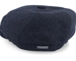6-Panel Cap Virgin Wool/Cashmere Heather Black Flat Cap - Stetson