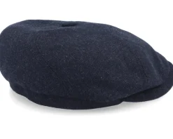 6-Panel Cap Virgin Wool/Cashmere Heather Black Flat Cap - Stetson