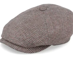 6-Panel Cap Virgin Wool/Linen Beige/Red/Blue Flat Cap - Stetson