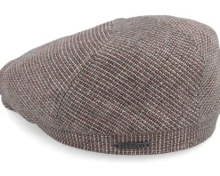 6-Panel Cap Virgin Wool/Linen Beige/Red/Blue Flat Cap - Stetson