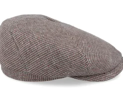 6-Panel Cap Virgin Wool/Linen Beige/Red/Blue Flat Cap - Stetson