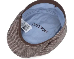 6-Panel Cap Virgin Wool/Linen Beige/Red/Blue Flat Cap - Stetson