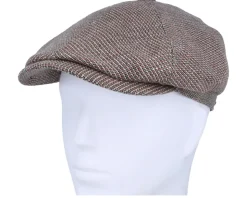 6-Panel Cap Virgin Wool/Linen Beige/Red/Blue Flat Cap - Stetson