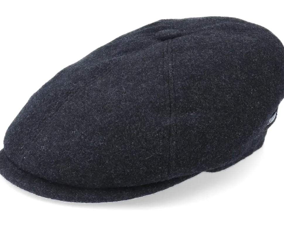 6-Panel Cap Wool/Cashmere Black Flat Cap - Stetson