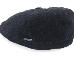 6-Panel Cap Wool/Cashmere Black Flat Cap - Stetson