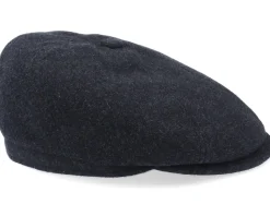 6-Panel Cap Wool/Cashmere Black Flat Cap - Stetson