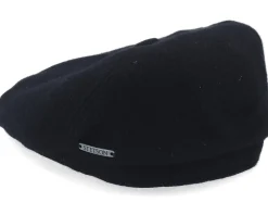 6-Panel Cap Wool/Cashmere Black Flat Cap - Stetson