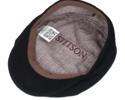 6-Panel Cap Wool/Cashmere Black Flat Cap - Stetson