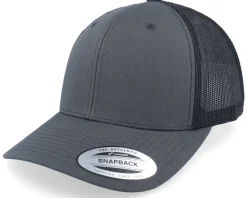 6-Panel Classic 2-Tone Charcoal/Black Trucker - Yupoong