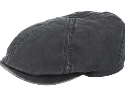 6-Panel Co/Pes Dark Grey Flat Cap - Stetson
