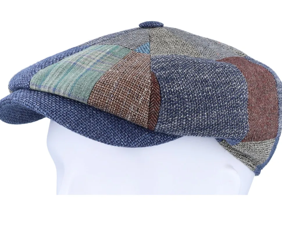 8-panel Patchwork Patchwork Flat Cap - Lierys