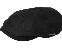 6-Panel Pigskin Black Flat Cap - Stetson