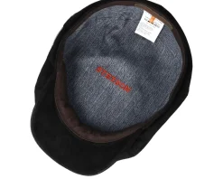 6-Panel Pigskin Black Flat Cap - Stetson