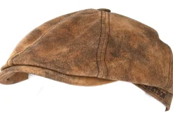 6-Panel Pigskin Brown Flat Cap - Stetson
