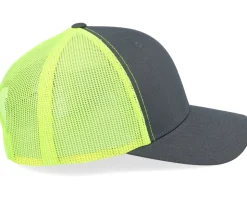 6-Panel Retro Trucker 2-Tone Charcoal/Neon Green Trucker - Yupoong